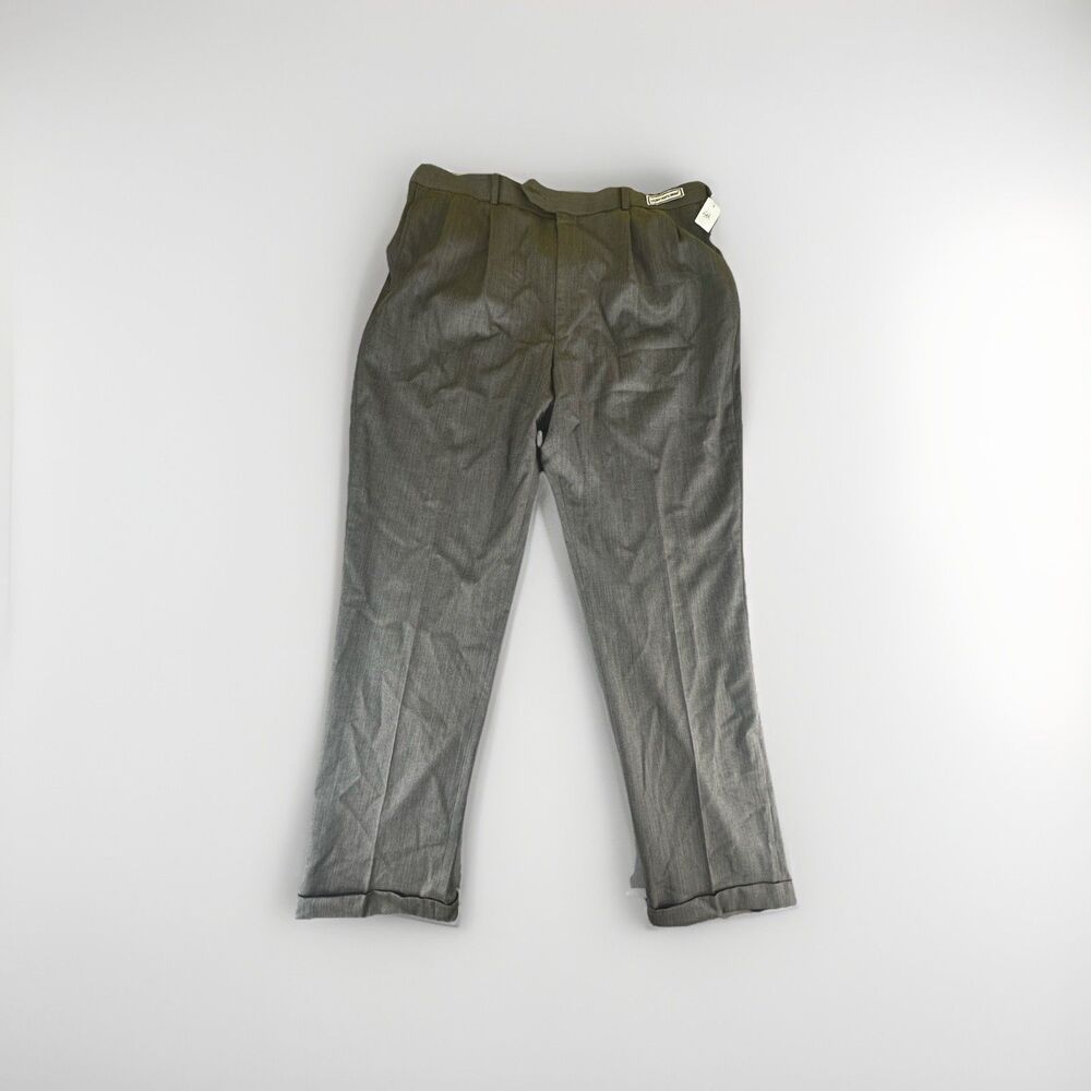 Vintage Cordovan & Grey Dress Slack Mens Sz 42 Pleated Cuff Pants